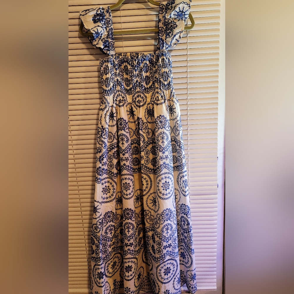 Sunday Up Embroidered Ruffle Midi Dress - Picture 5 of 6
